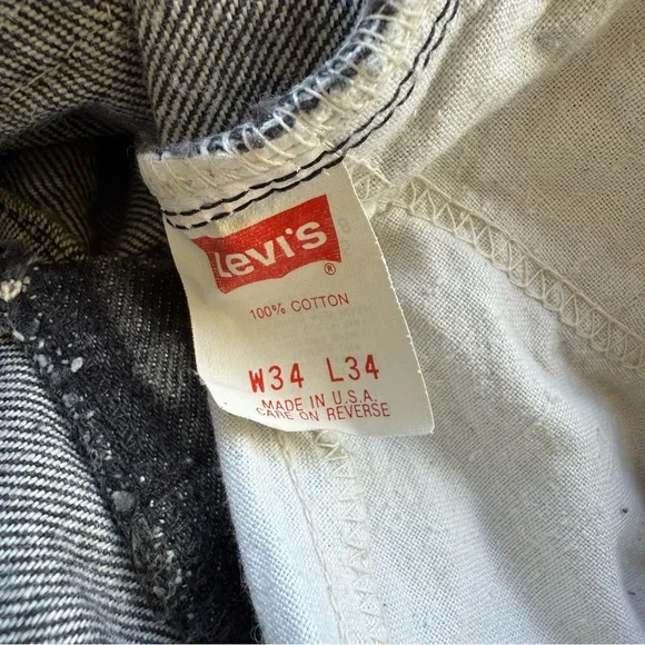 Vintage Levis Jeans Mens 34x34 (Fits 32x27) Gray Acid Wash 505 80s - Picture 12 of 12